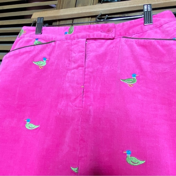 Lilly Pulitzer 90’s white label ducks on pink corduroy A-line skirt size-4 - Picture 5 of 10